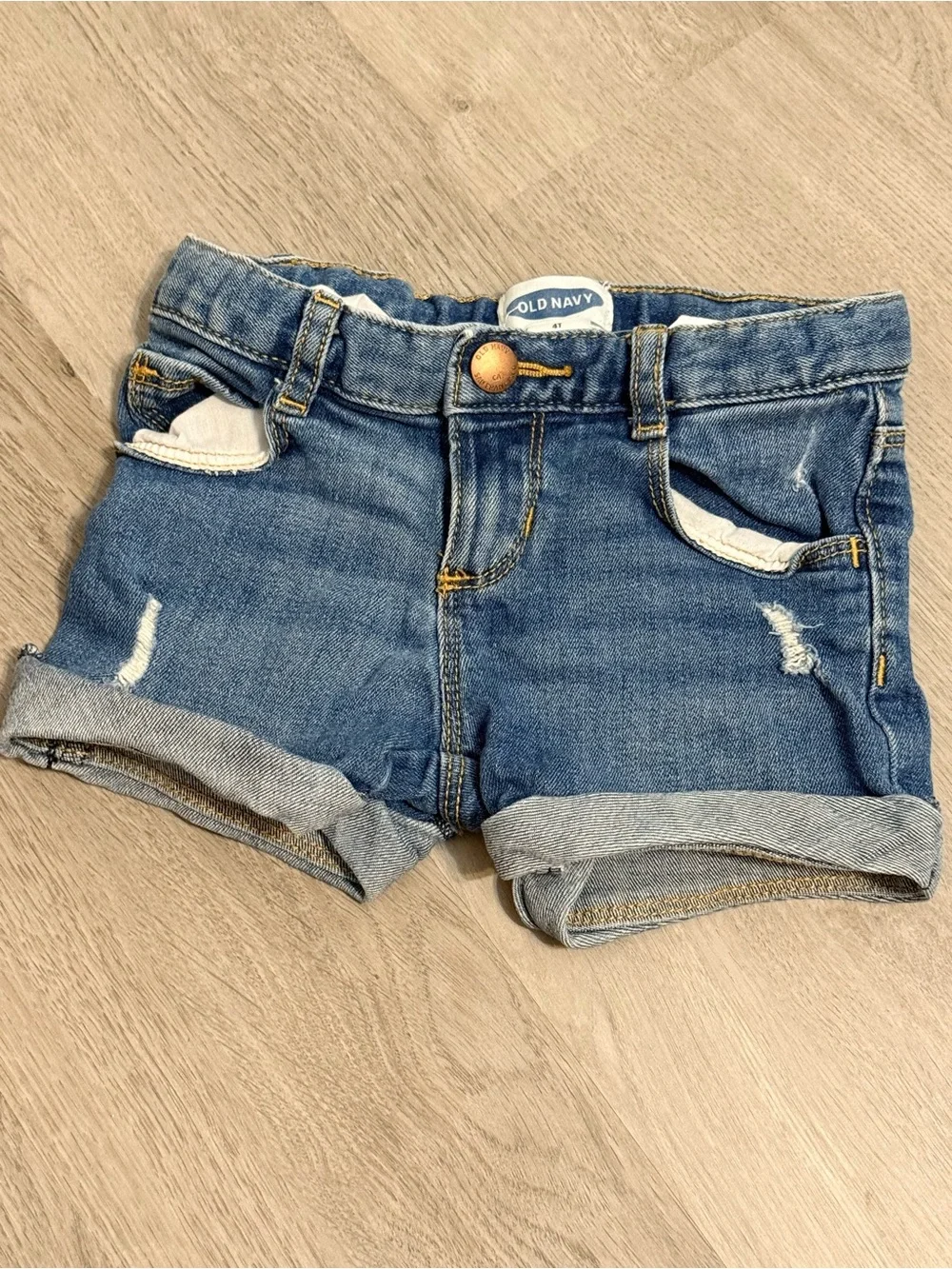 Old Navy Girls' Blue Denim Rolled-Hem Shorts
